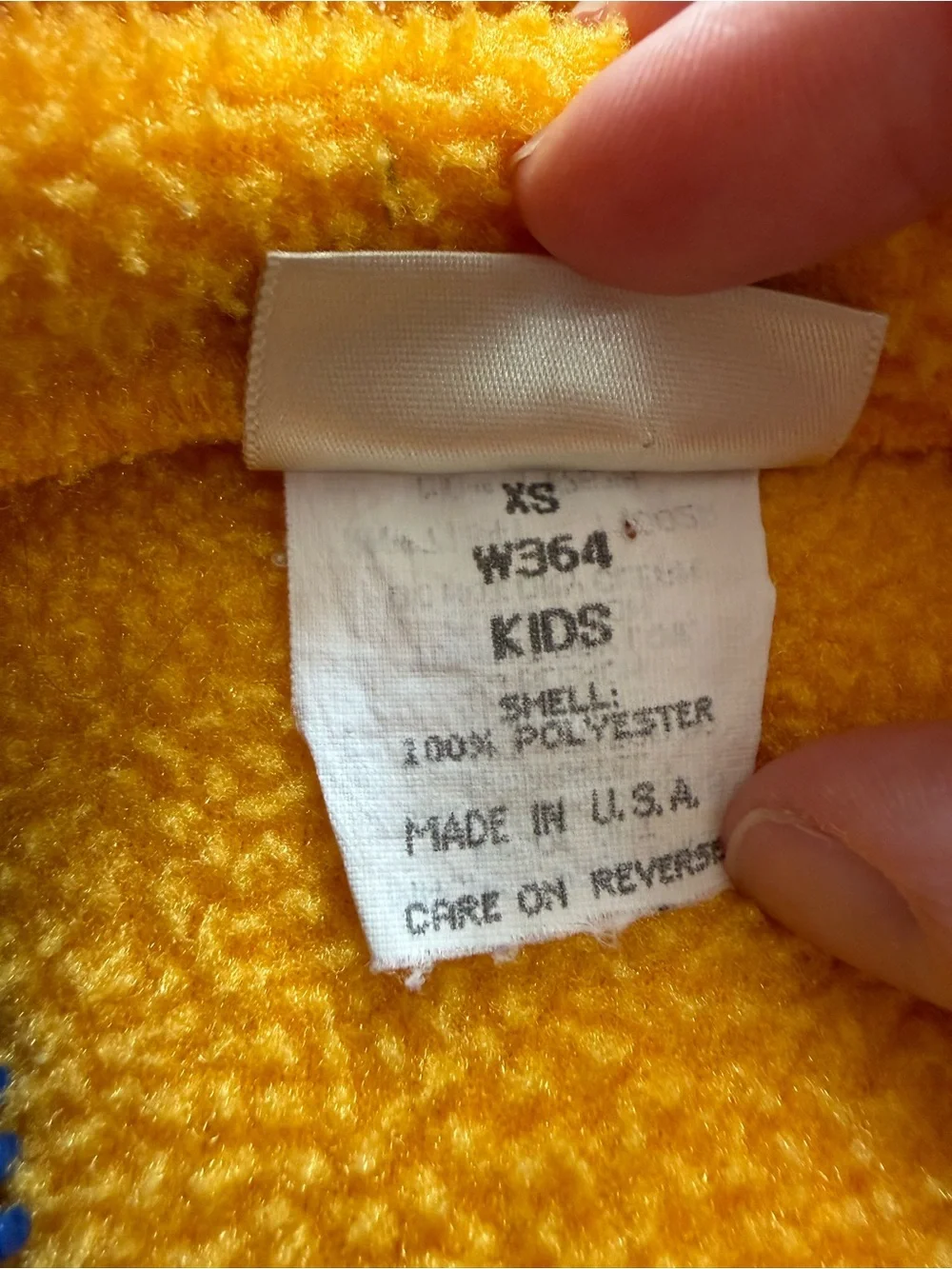 LL‎ Bean Kids Fleece Jacket Yellow Hooded Full Zip USA Made Size XS